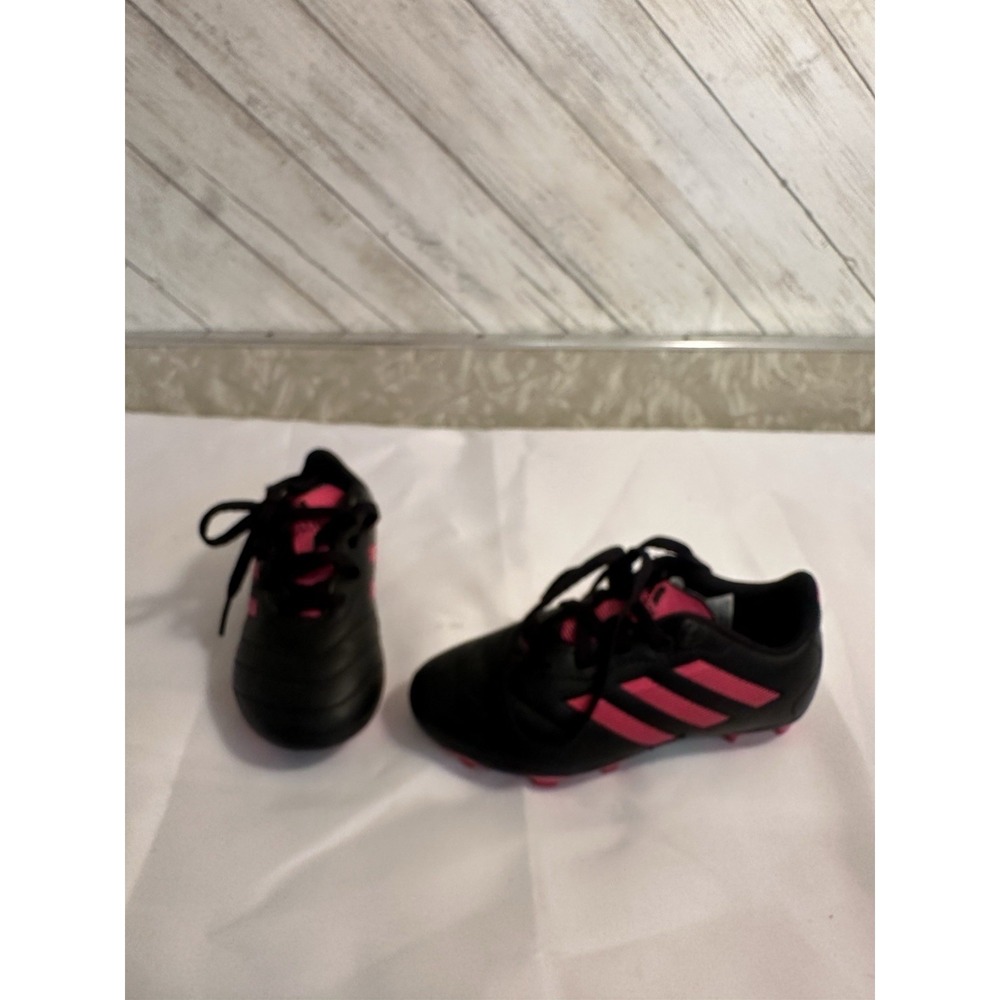 Adidas Black And Pink Girl's Soccer Shoes With Cleats Size 10.5K NEW IN BOX